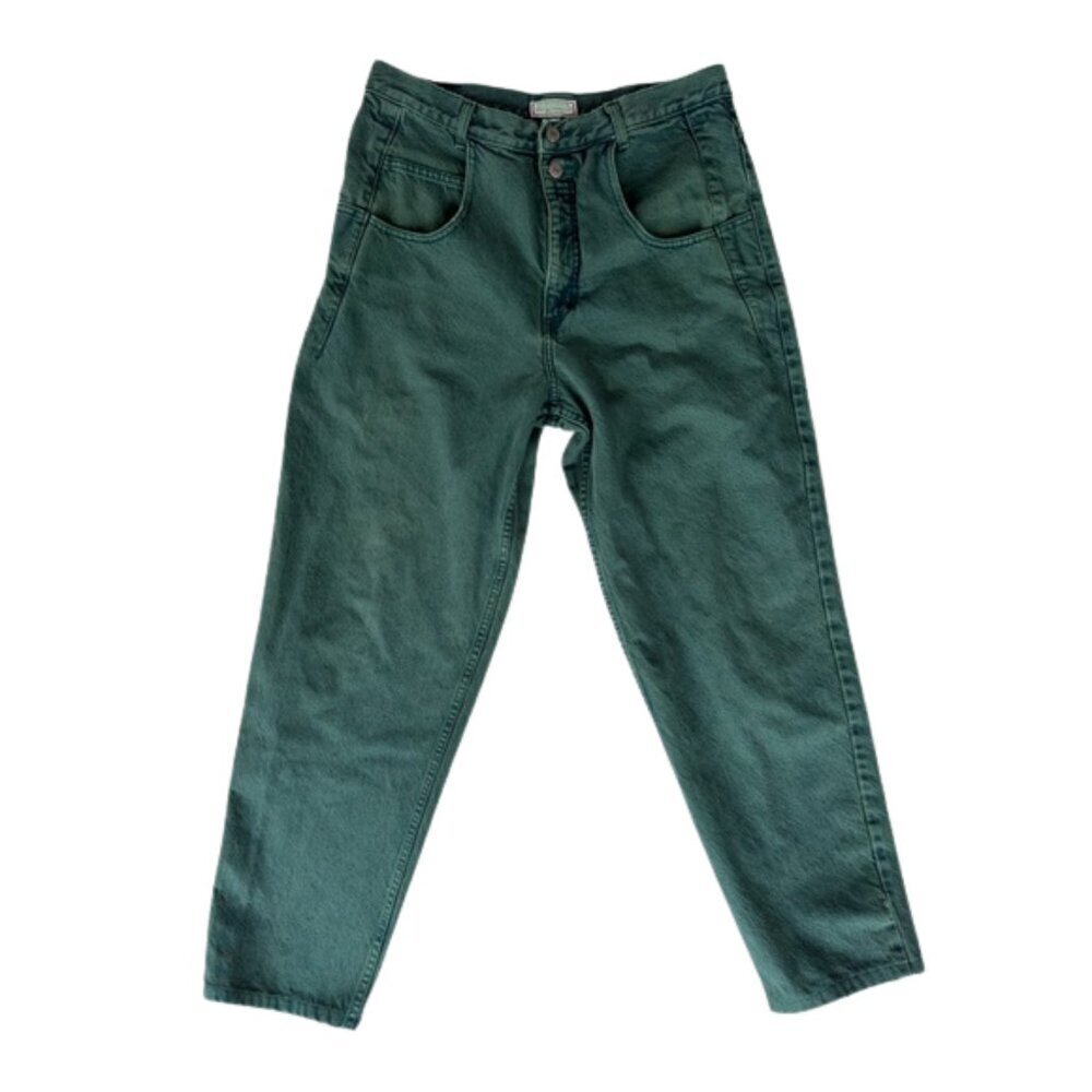 Vintage Guess Jeans Mens 36 Green 100% Cotton High Rise USA Made